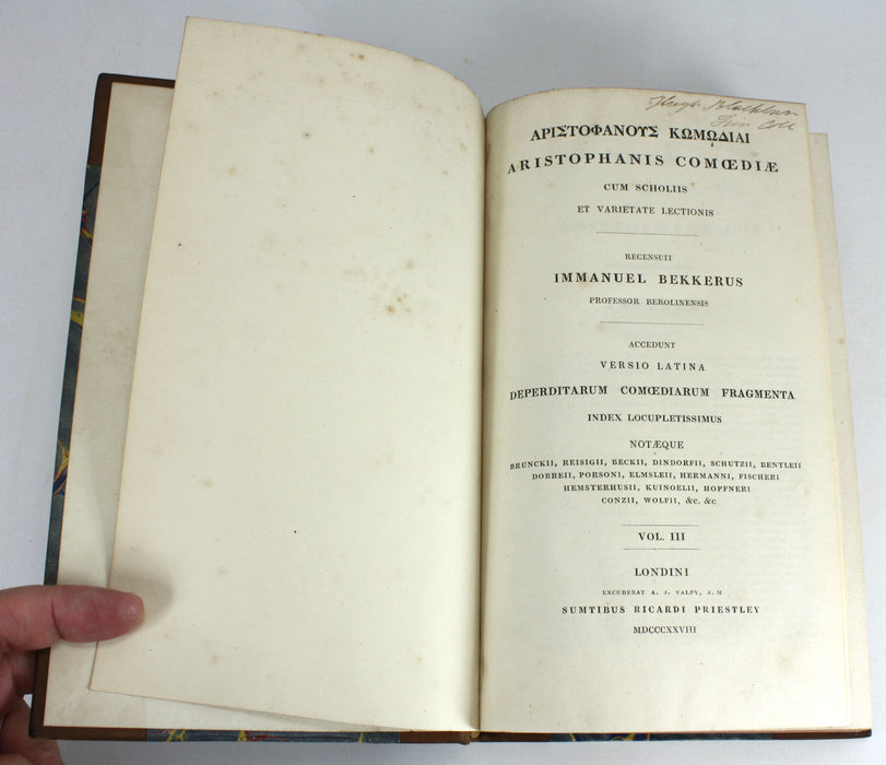 Aristophanis Comoediae, Aristophanes, Immanuel Bekkerus, 1828-9