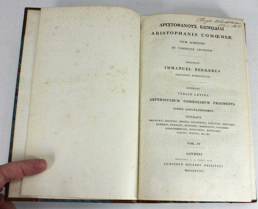 Aristophanis Comoediae, Aristophanes, Immanuel Bekkerus, 1828-9