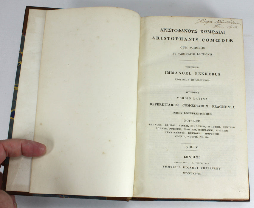 Aristophanis Comoediae, Aristophanes, Immanuel Bekkerus, 1828-9
