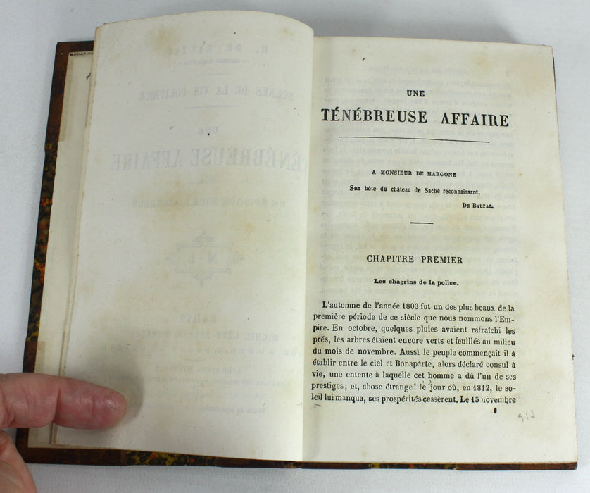 Scenes de la Vie Politique; Une Tenebreuse Affaire, Honore de Balzac, 1875