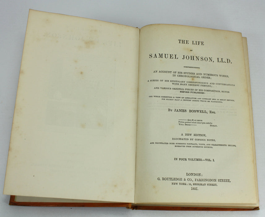 Boswell's Life of Johnson, Illustrated, 4 Volumes complete, Routledge, 1857-67