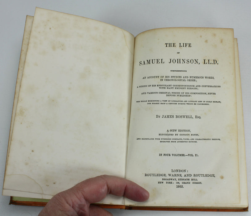 Boswell's Life of Johnson, Illustrated, 4 Volumes complete, Routledge, 1857-67