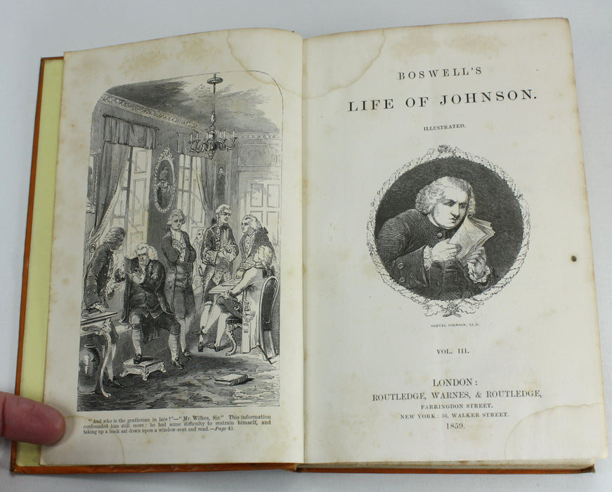 Boswell's Life of Johnson, Illustrated, 4 Volumes complete, Routledge, 1857-67