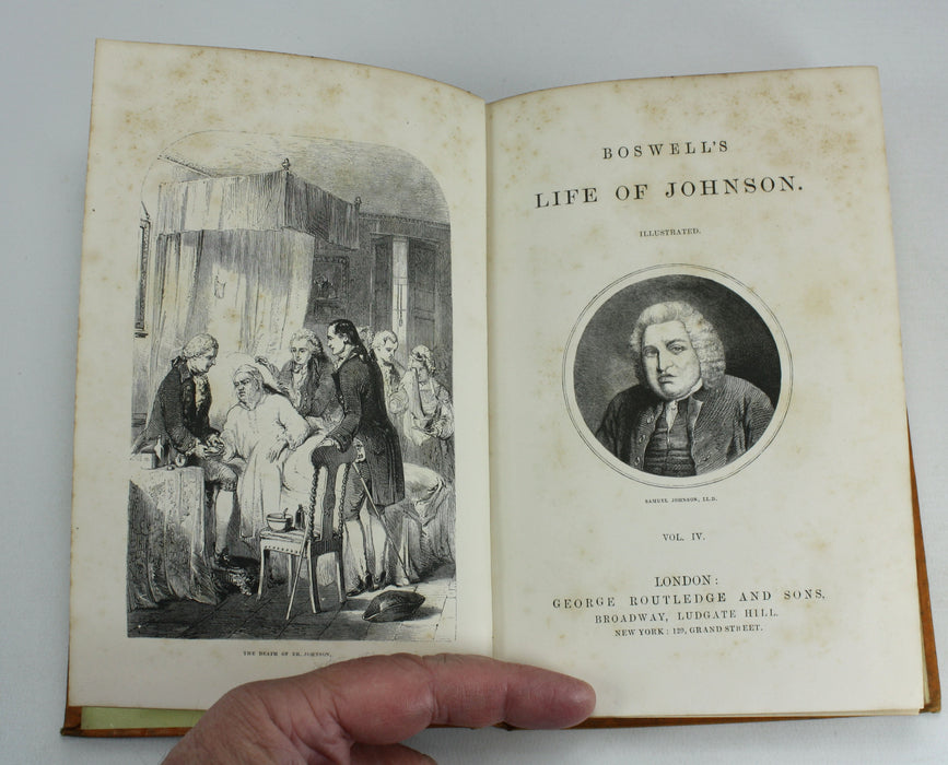 Boswell's Life of Johnson, Illustrated, 4 Volumes complete, Routledge, 1857-67
