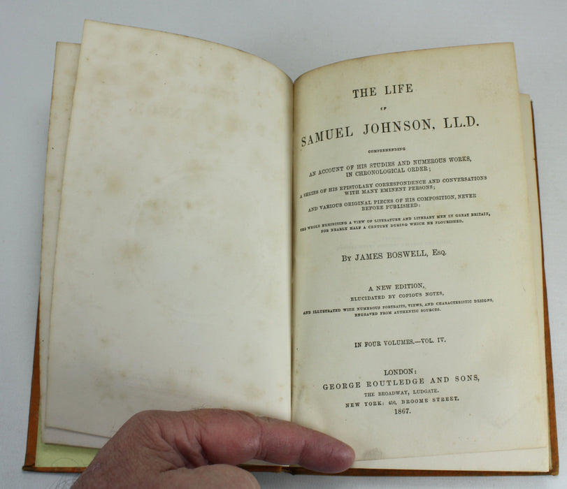 Boswell's Life of Johnson, Illustrated, 4 Volumes complete, Routledge, 1857-67