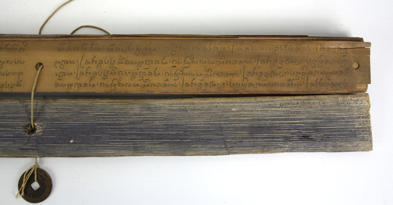 Buddhist Palm Leaf manuscript - Dehong Dai language, Northern Thailand/Burma/Yunnan Province