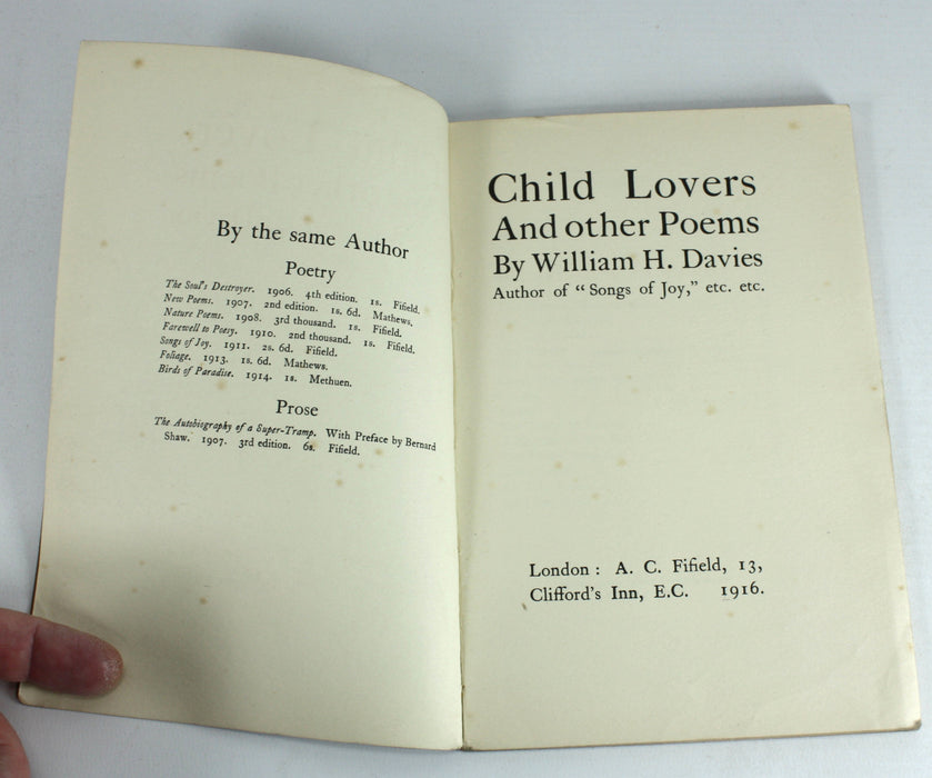 Child Lovers and Other Poems by William H. Davies, 1916