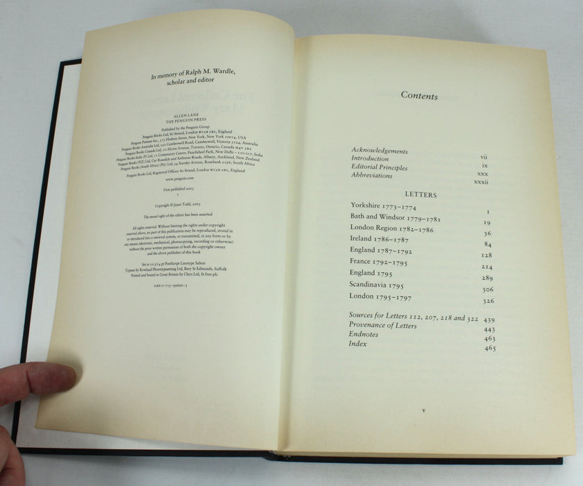 Collected Letters of Mary Wollstonecraft, Janet Todd, Allen Lane, 2003