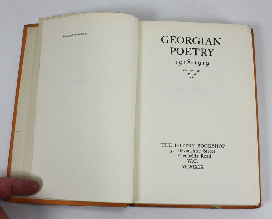 A Collection of Georgian Poetry, 5 Vols, 1911-1933. Poetry Bookshop, London.