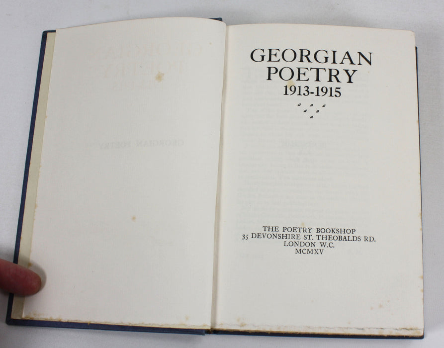 A Collection of Georgian Poetry, 5 Vols, 1911-1933. Poetry Bookshop, London.