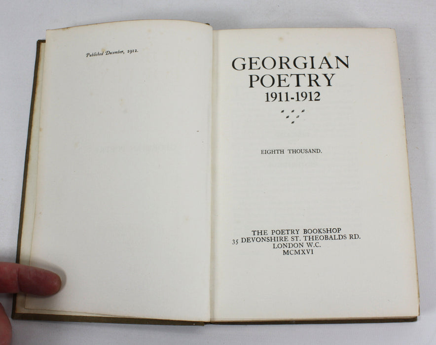 A Collection of Georgian Poetry, 5 Vols, 1911-1933. Poetry Bookshop, London.
