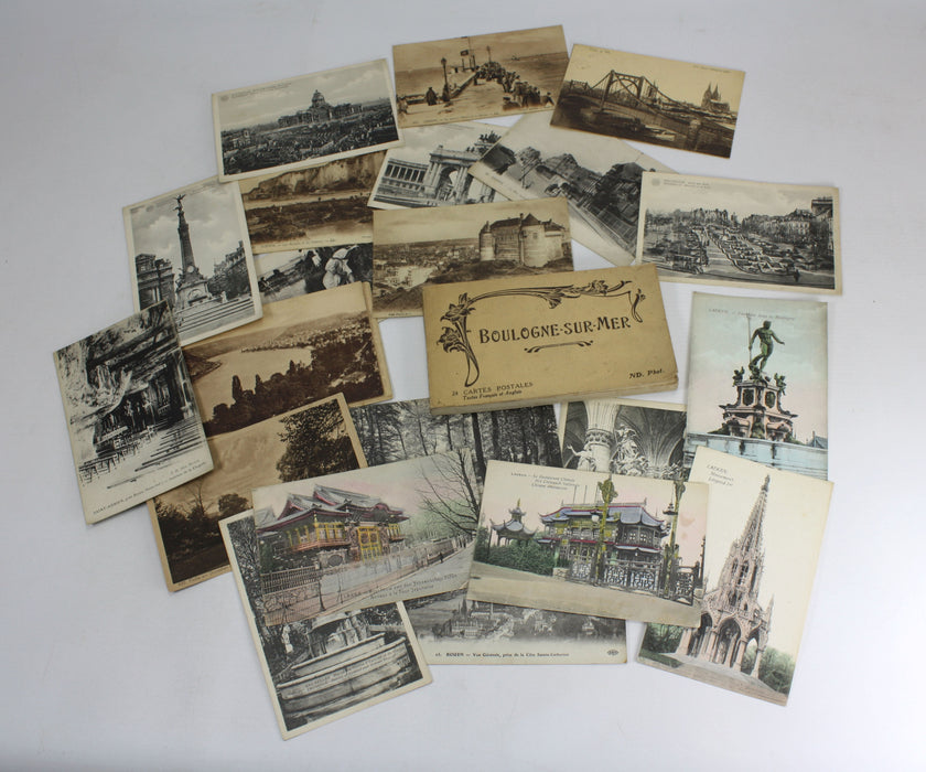 Collection of Unused Vintage Postcards, Northern France including Postcard Book from Boulogne-Sur-Mer