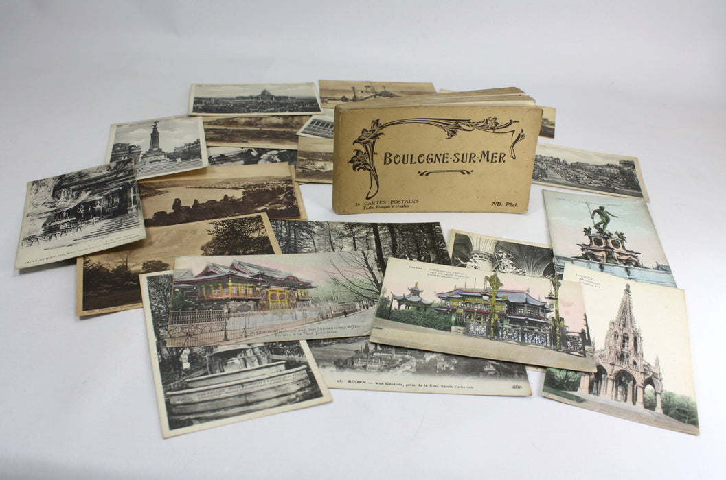 Collection of Unused Vintage Postcards, Northern France including Postcard Book from Boulogne-Sur-Mer