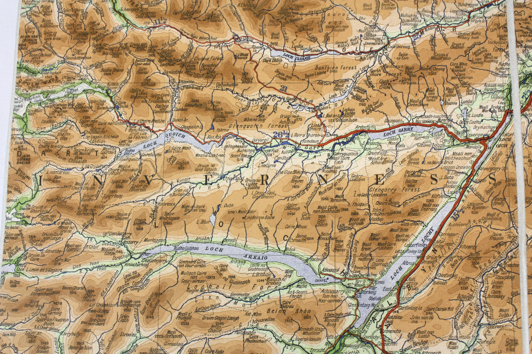 The Times Six Sheet Contour Road Map of Scotland, Edition De Luxe, Geographia Ltd. Boxed set.