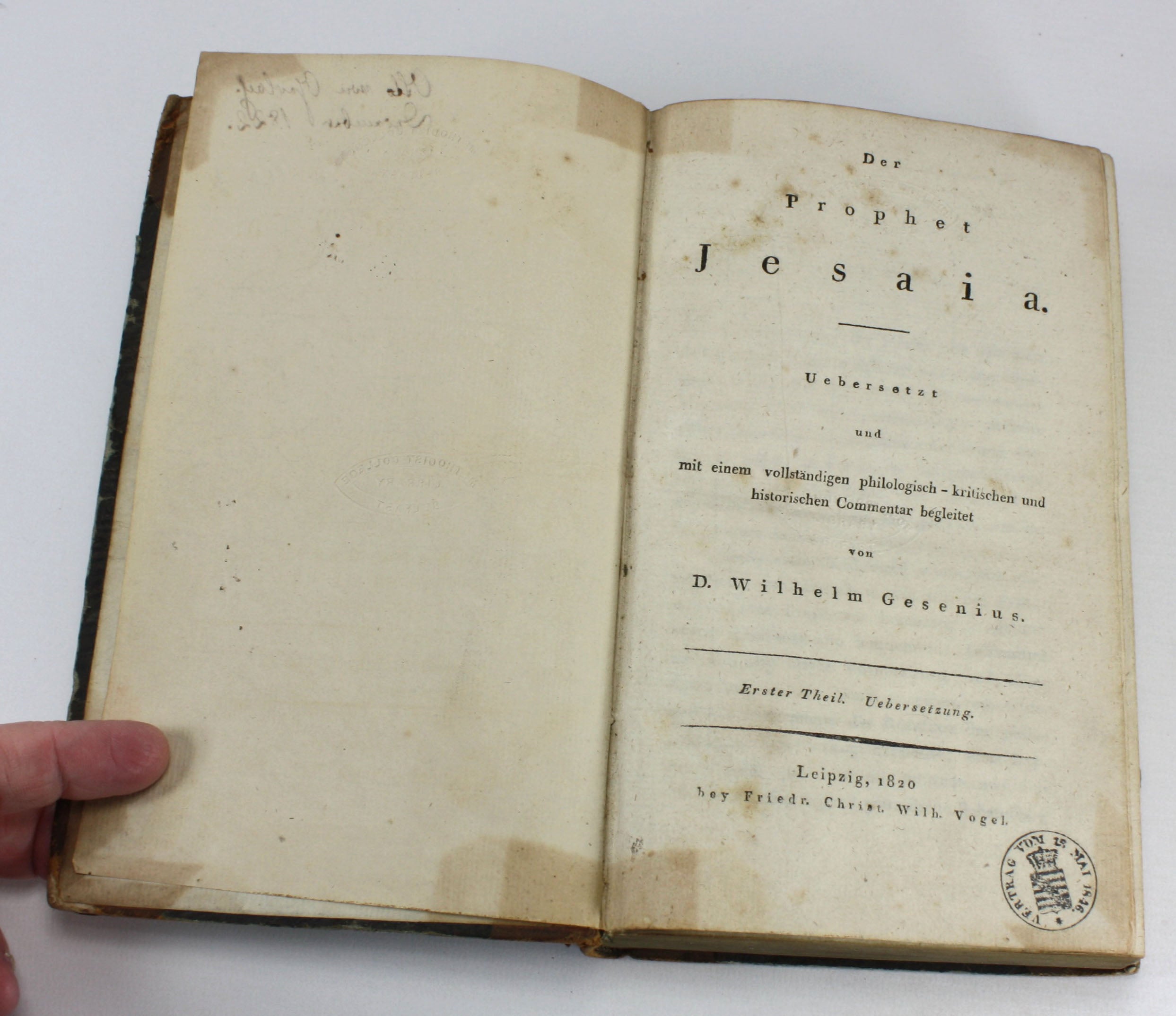 Der Prophet Jesaia, D. Wilhelm Gesenius, 2 Volumes, 182021 — Lanna Antique
