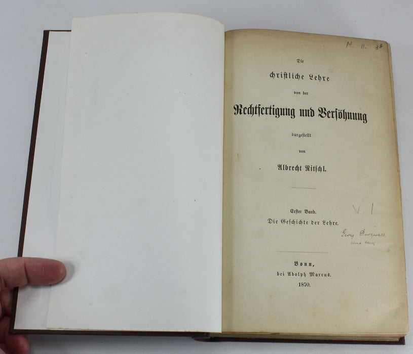 Die Christliche Lehre von der Rechtfertigung und Versohnung by Albrecht Ritschl, 3 Volume Set, 1870 - 1874