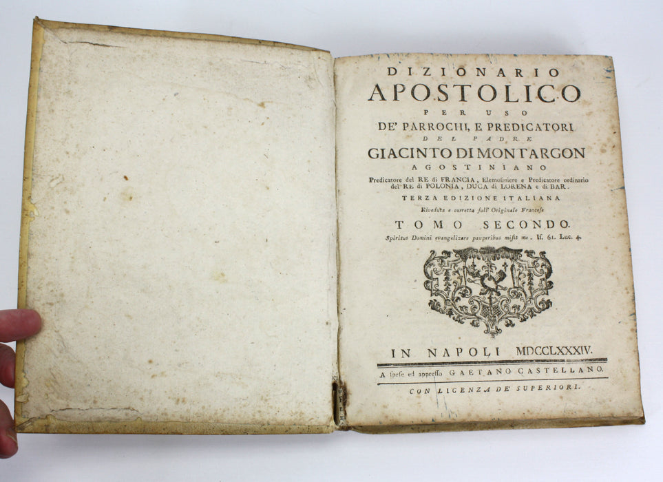 Dizionario Apostolico, Giacinto Di Montargon, 1784