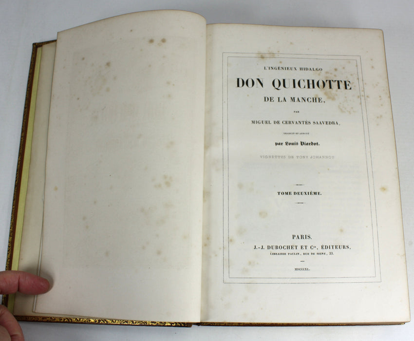 Don Quichotte, Miguel de Cervantes Saavedra, Tome Duexieme, 1840 presentation copy