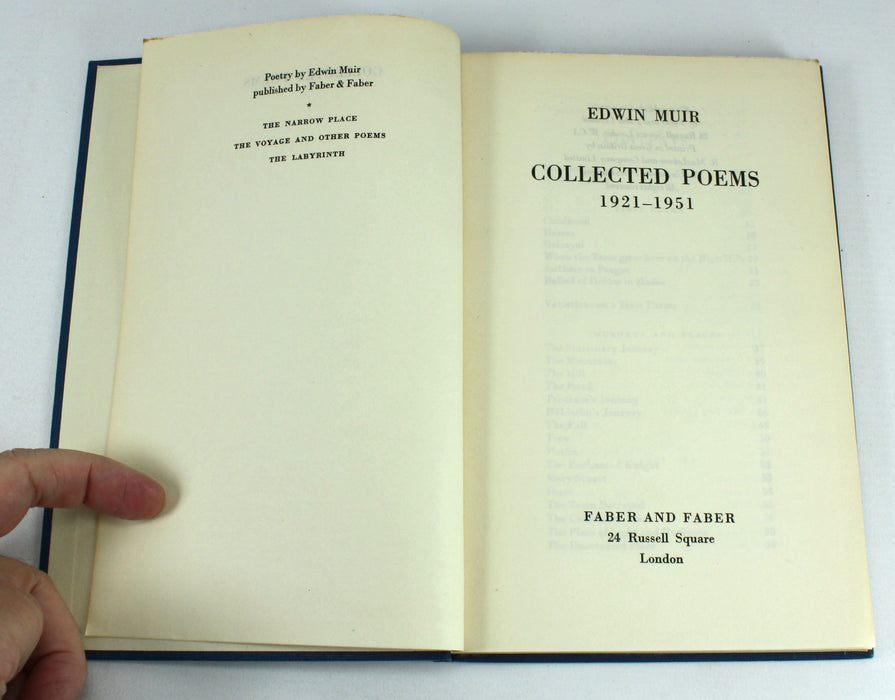 Collected Poems 1921-1951, by Edwin Muir, 1952 first edition