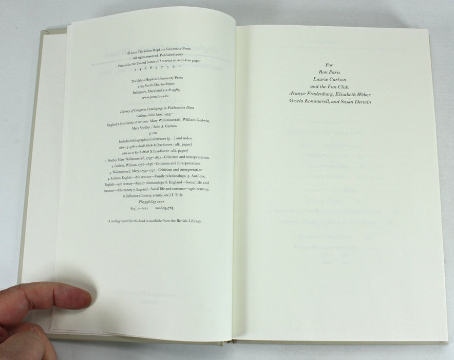 England's First Family of Writers, Julie A Carlson, Hopkins, 2007