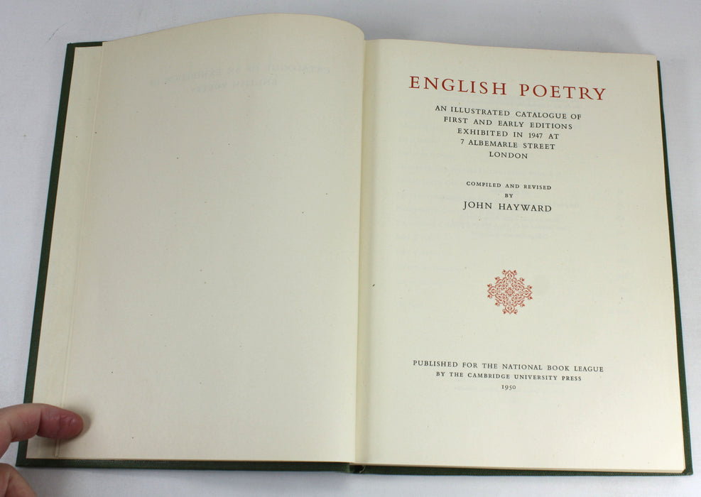 English Poetry An Illustrated Catalogue of First and Early Editions, John Hayward, 1950 limited edition