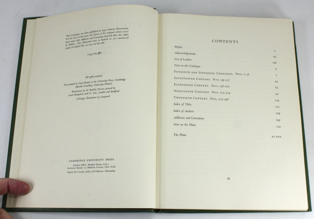 English Poetry An Illustrated Catalogue of First and Early Editions, John Hayward, 1950 limited edition