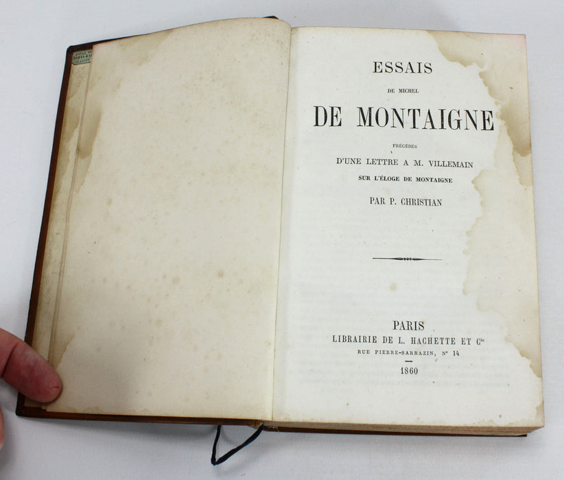 Essais de Michel de Montaigne, 1860