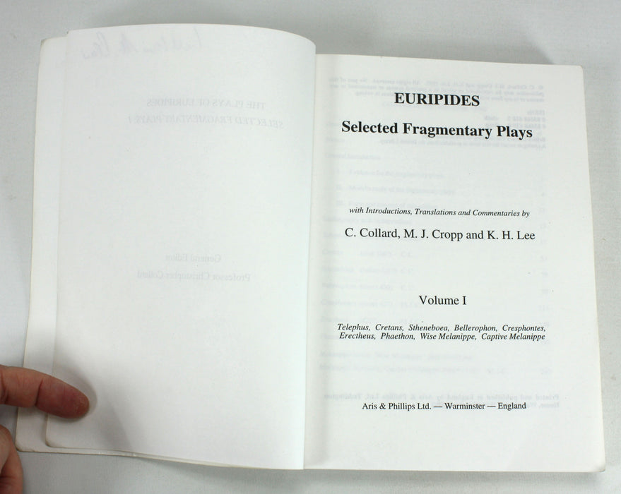 Euripides; Selected Fragmentary Plays, 2 Volume Set, Aris and Phillips