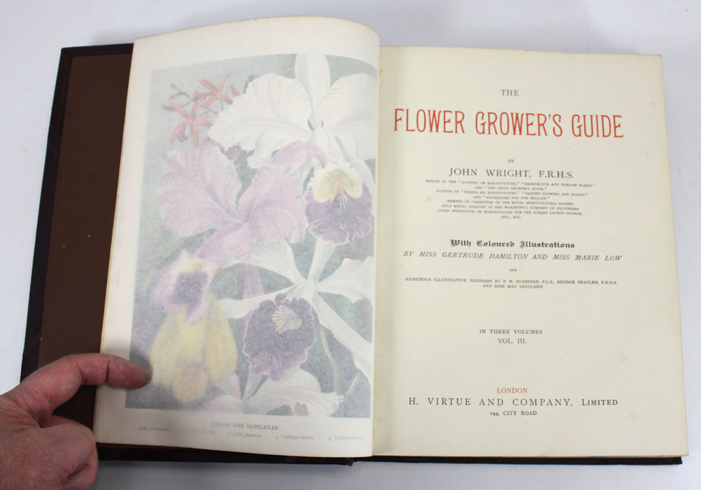 The Flower Grower's Guide, John Wright, 3 volumes complete, 1897