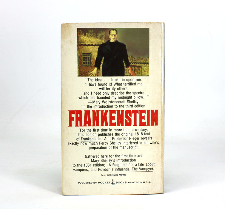 Frankenstein or The Modern Prometheus by Mary W. Shelley, Pocket Books, New York, 1976