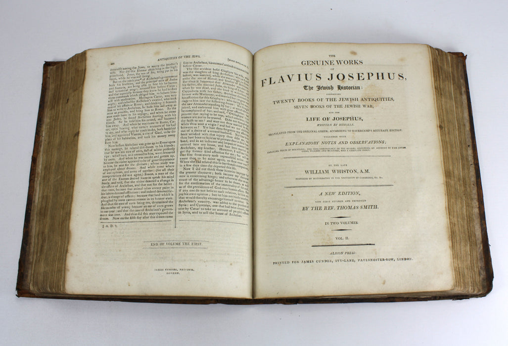 Genuine Works of Flavius Josephus. c. 1808