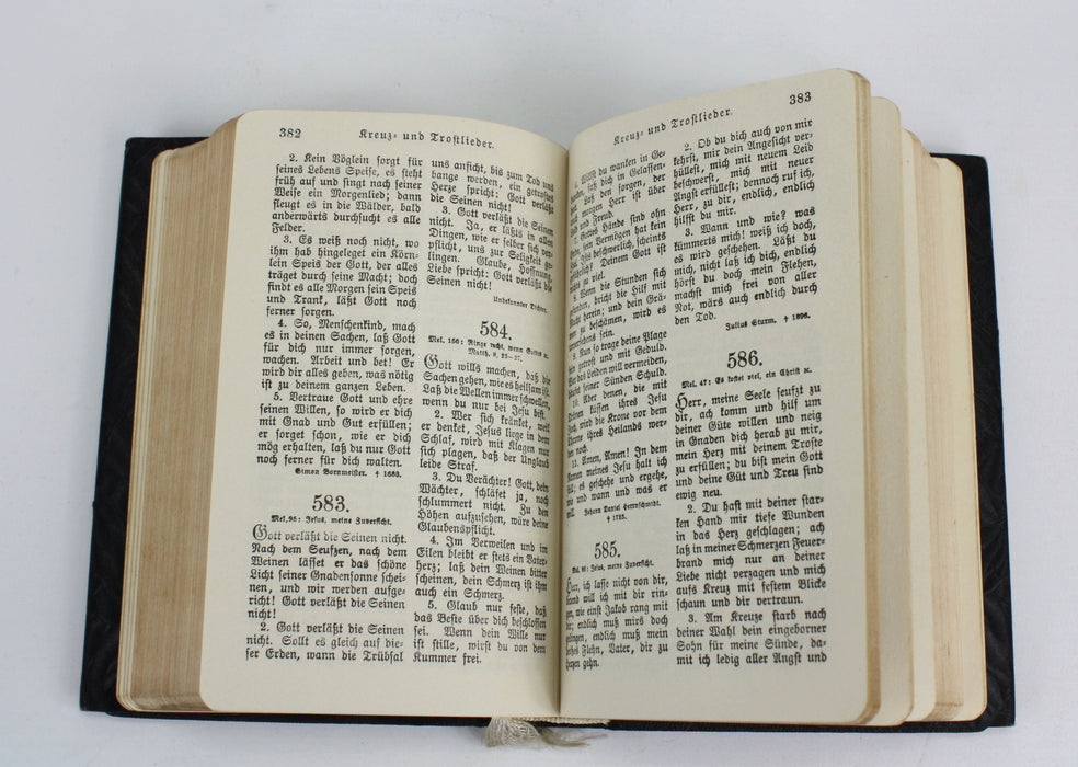 German Gesangbuch, boxed hymn book with certificate, 1937.