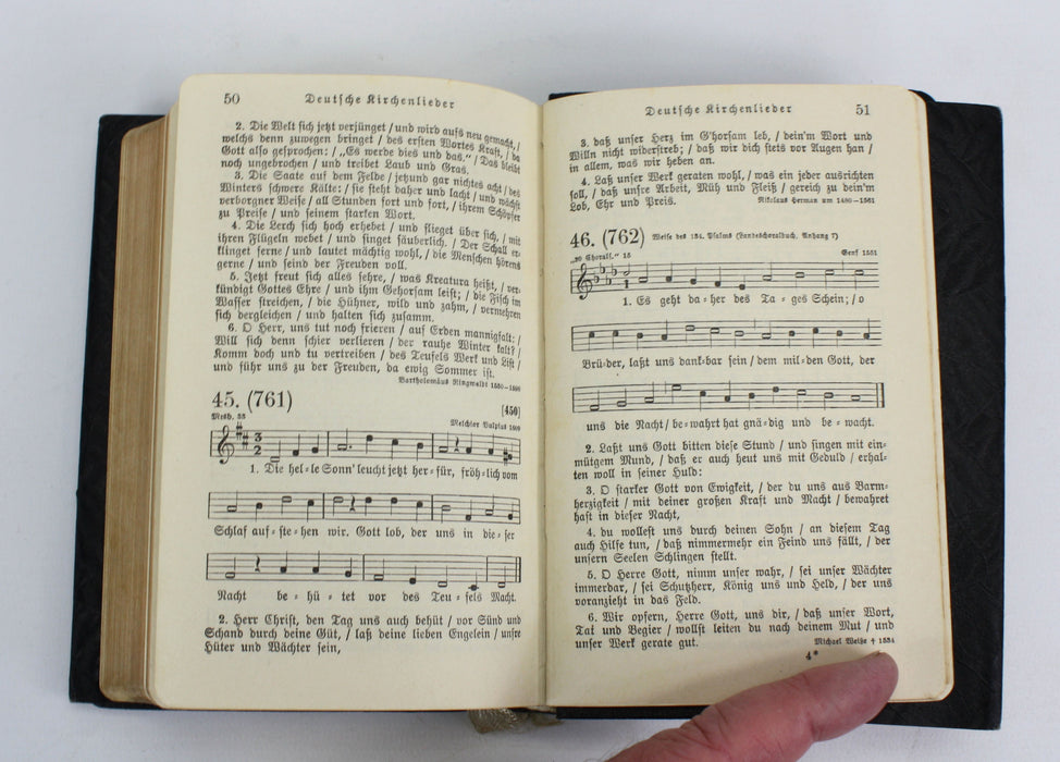 German Gesangbuch, boxed hymn book with certificate, 1937.