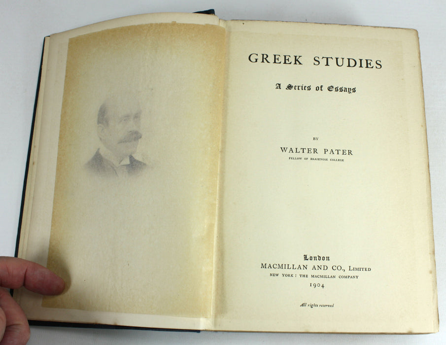 Greek Studies; A Series of Essays by Walter Pater, 1904
