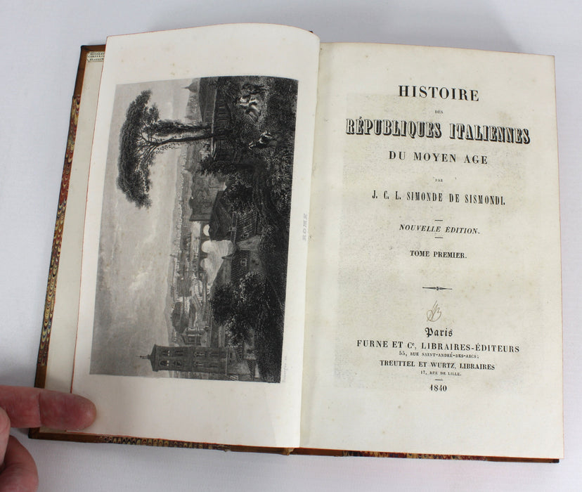 Histoire Des Republiques Italiennes Du Moyen Age, J C L Simonde de Sismondi, 1840