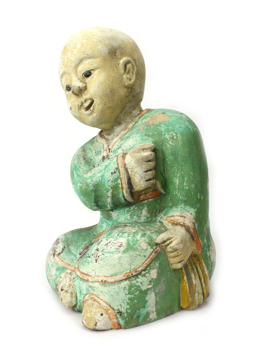 Old Thai Woodcarved Statue, Chinese figure, 36cm high, TWCF01