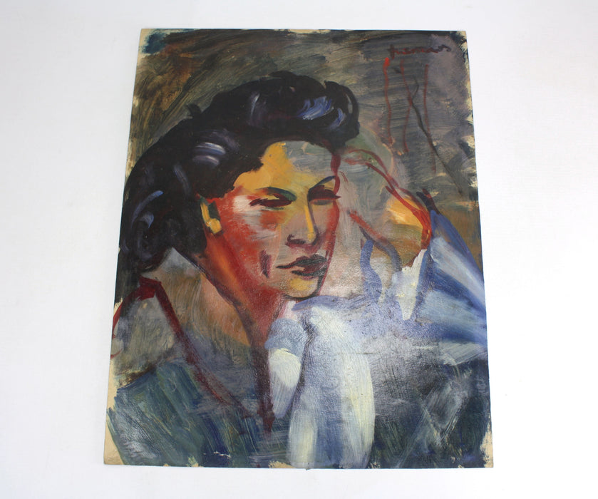 Franca Corcos Painting; Amolie DeVigne (?). Portrait of a Lady. 45.8cm x 36cm.