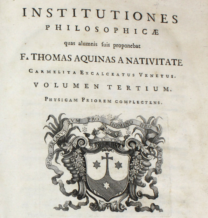 Institutiones Philosophicae, F. Thomas Aquinas, Venice. 1762