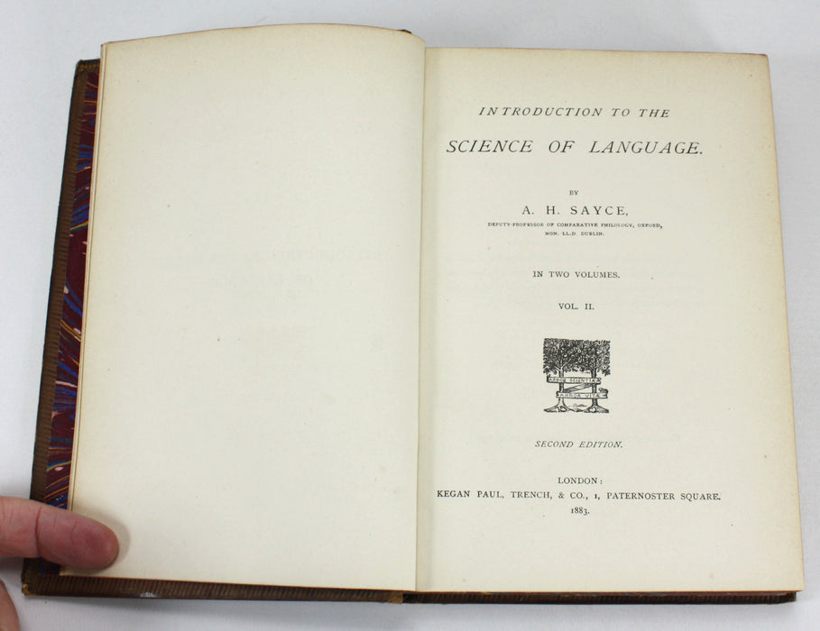 Introduction to the Science of Language, A.H. Sayce, Vol II, 1883