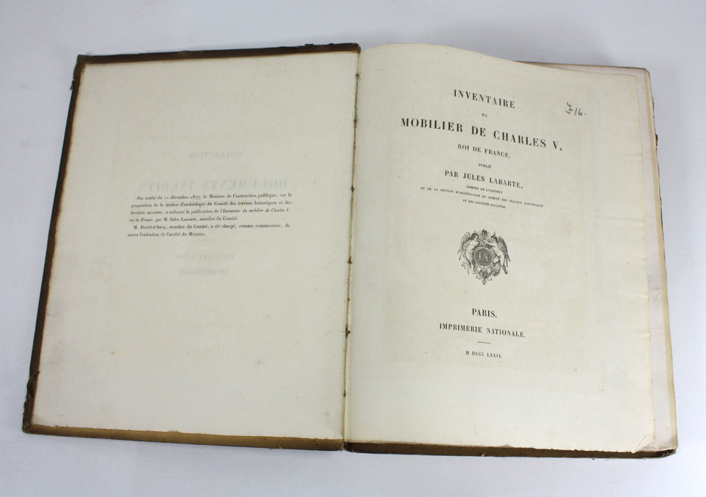 Inventaire de Mobilier de Charles V, Roi de France, 1879