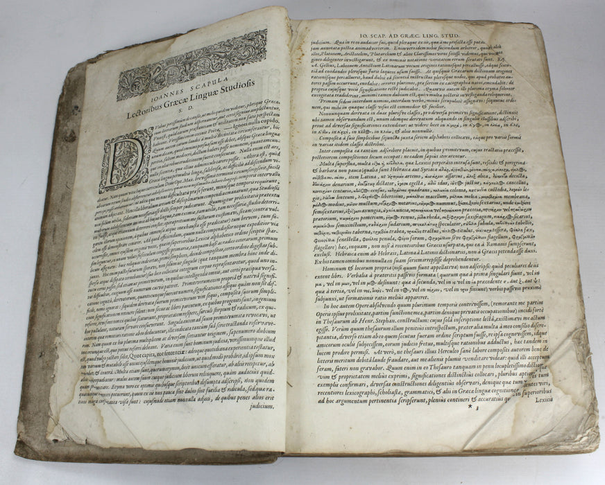 Ioan Scapulae; Lexicon Graeco-Latinum, Johannem Blaeuw and Ludovicum Elzevirium, 1652