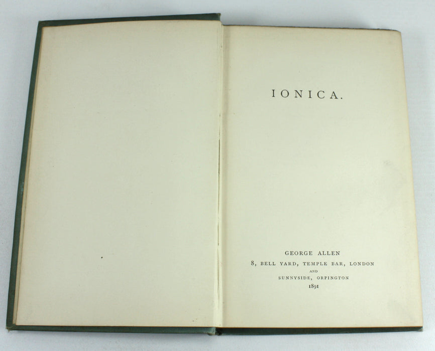 Ionica, William Johnson Cory 1891, first edition