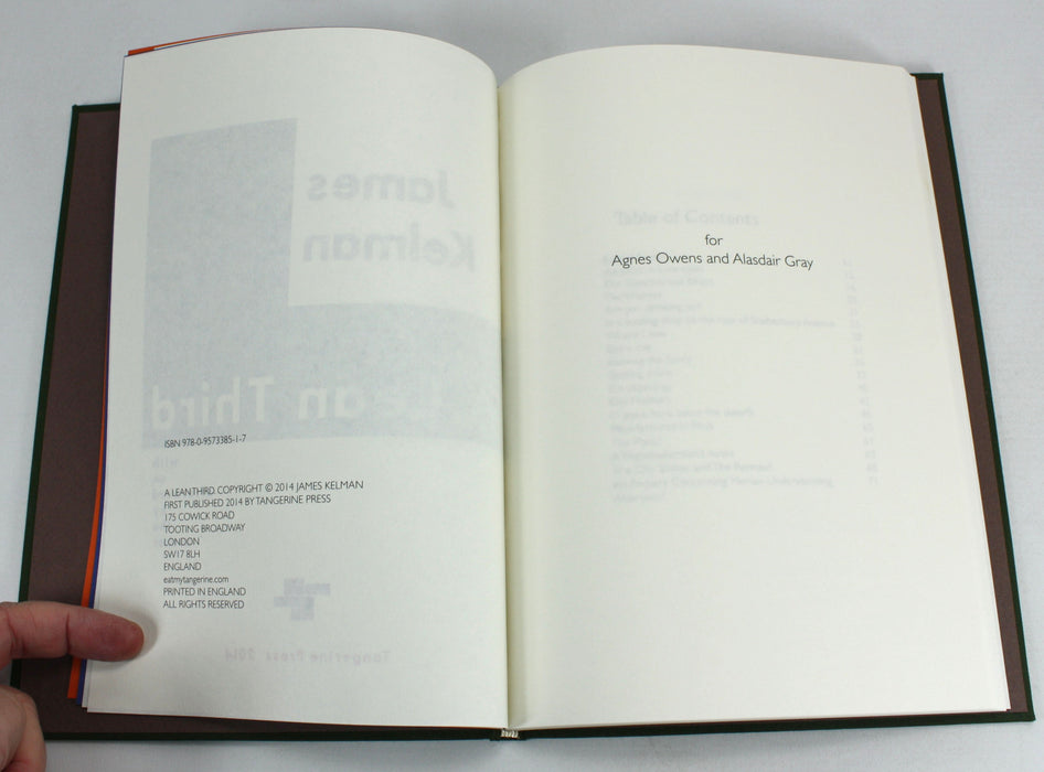 James Kelman - A Lean Third, Tangerine Press 2014, signed, limited, Private Press