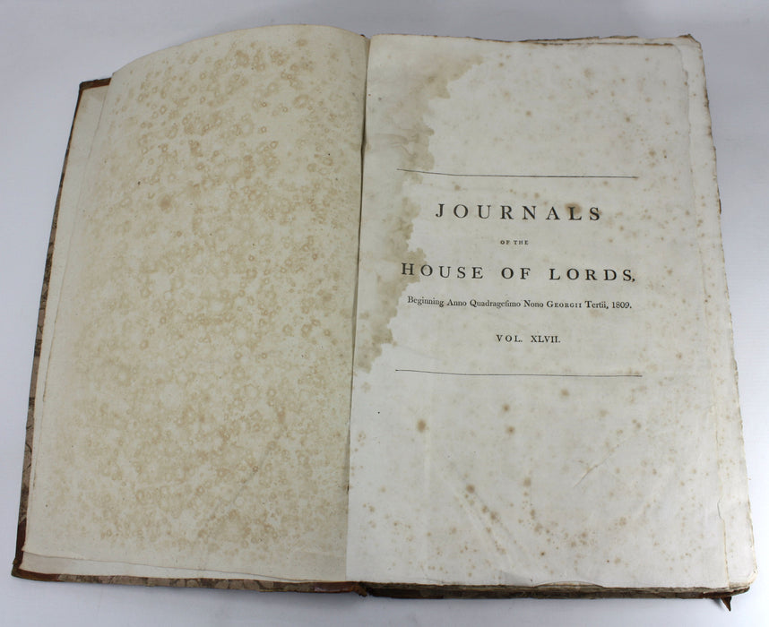 Journals of the House of Lords Volume 47, 1809. Elephant folio.