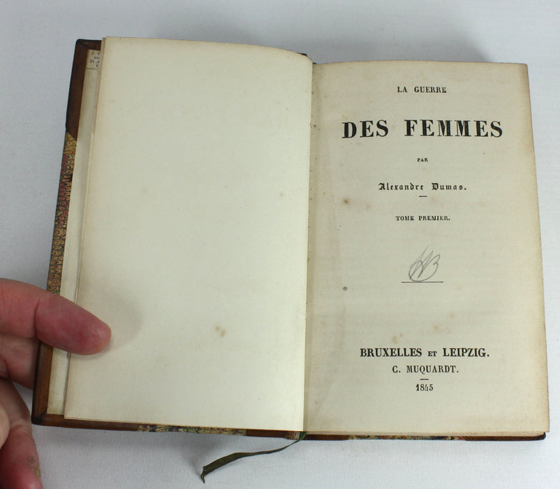 La Guerre Des Femmes Par Alexandre Dumas, 2 Volume Set, 1845.