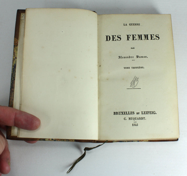 La Guerre Des Femmes Par Alexandre Dumas, 2 Volume Set, 1845.