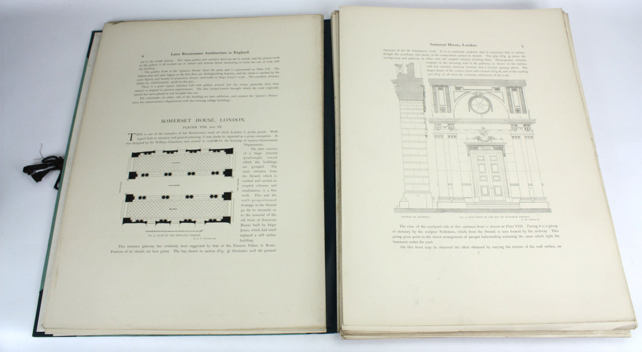 Later Renaissance Architecture in England, 1897-1901, 6 Imperial Folios.