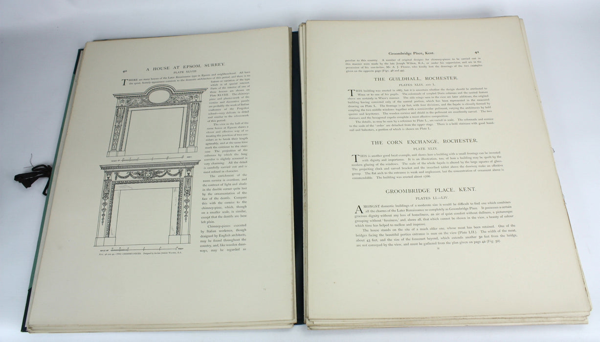 Later Renaissance Architecture in England, 1897-1901, 6 Imperial Folios.