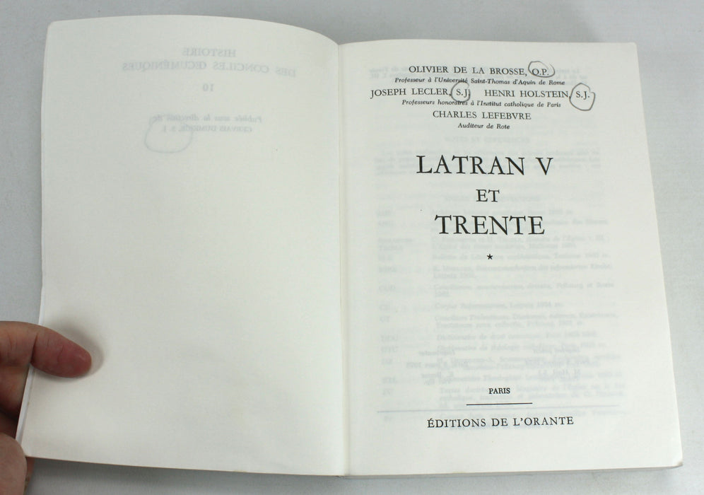 Latran V et Trente, O. De La Brosse, J. Lecler, H. Holstein & CH. Lefebvre, 1975