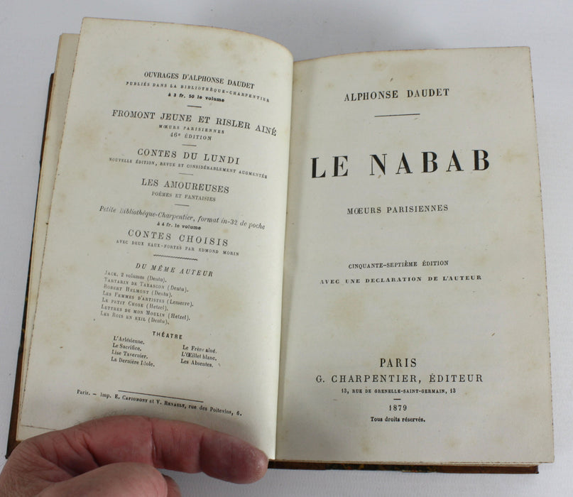 Le Nabab, Moeurs Parisiennes by Alphonse Daudet, 1879